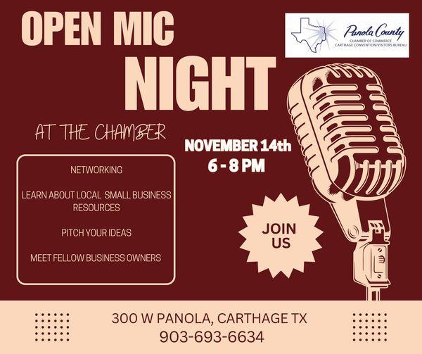 Open Mic Night at the Chamber