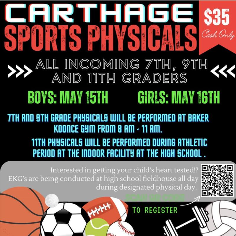Carthage Sports Physicals - Boys