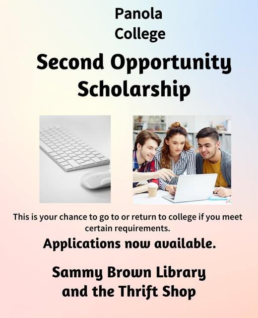 Panola College Second Opportunity Scholarship