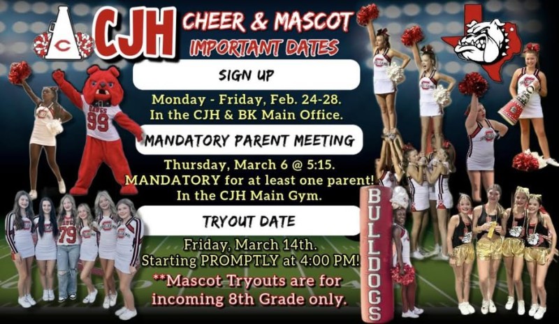 CJH Cheer & Mascot Try Out Date